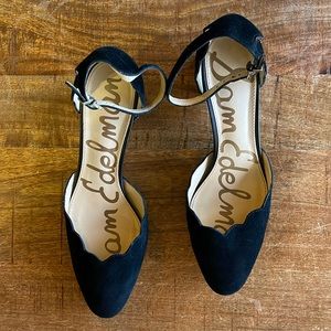 Sam Edelman Suede Scalloped low heel shoes